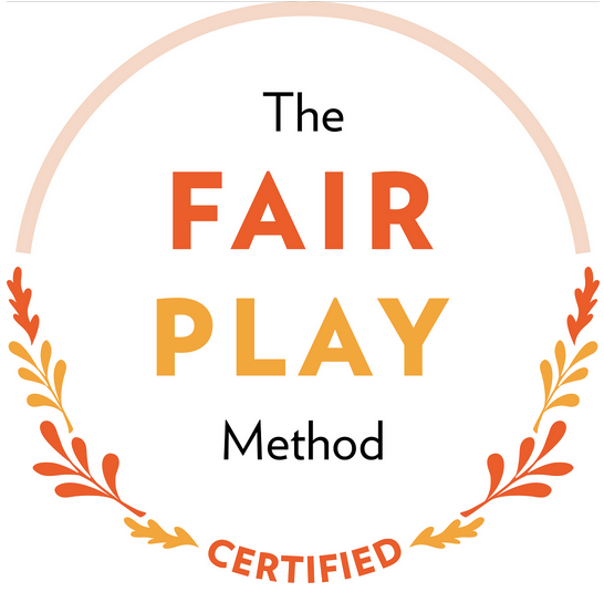 The FAIR PLAY Method certified logo, an educational therapy certification.