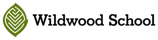 Wildwood School logo with leaf icon and text